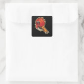 Scary Basketball Vierkante Sticker (Tas)