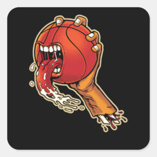 Scary Basketball Vierkante Sticker
