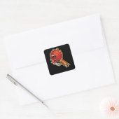 Scary Basketball Vierkante Sticker (Envelop)