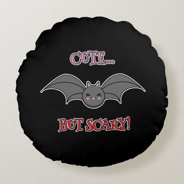 Scary Bat Rond Kussen (Voorkant)