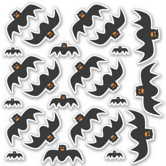 Scary Bat Stickers van verschillende maten (Voorkant)