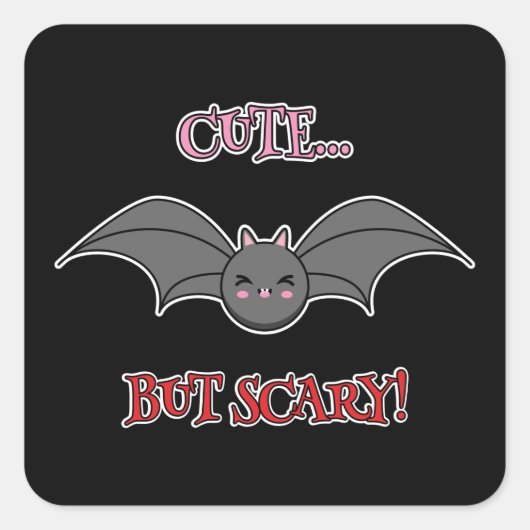 Scary Bat Vierkante Sticker (Voorkant)