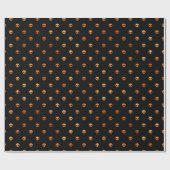 Scary Black and Copper Skull Pattern Cadeaupapier (Vlak)