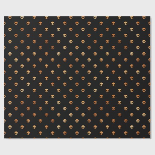 Scary Black and Copper Skull Pattern Cadeaupapier (Vlak)