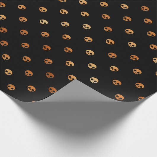 Scary Black and Copper Skull Pattern Cadeaupapier (Hoek)