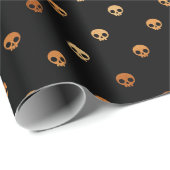 Scary Black and Copper Skull Pattern Cadeaupapier (Rol Hoek)