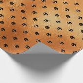 Scary Black and Copper Skull Pattern Cadeaupapier (Hoek)