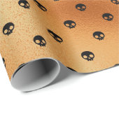 Scary Black and Copper Skull Pattern Cadeaupapier (Rol Hoek)