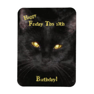 Scary Black Cat Birthday op vrijdag 13th Magneet