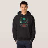 Scary Black Cat Face Graphic Cat Halloween Hoodie (Voorkant volledig)