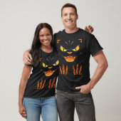 Scary Black Cat Face Trick Or Treat Fun Cat Happy  T-shirt (Unisex)