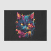 Scary Black Cat Halloween Decoupage Tissuepapier (Voorkant)