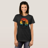Scary Black Cat Meow Kitten Cat Retro  Kind T-shirt (Voorkant volledig)