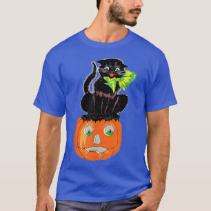 Scary Black Cat op een jasje op de Hallo T-shirt