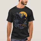 Scary Black Crow Moon T-shirt (Voorkant)
