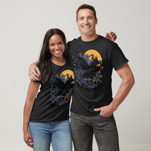 Scary Black Crow Moon T-shirt (Unisex)