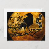 Scary Black Crow, Tarot Kaarten Halloween Full Moo (Voorkant / Achterkant)