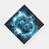 Scary Black en Blue Pumpkin Halloween Servet (Hoek)