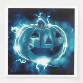 Scary Black en Blue Pumpkin Halloween Servet