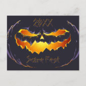 Scary Black Jack O'lantern Aankondigingskaart (Voorkant)