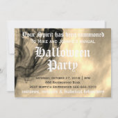 Scary Black Raven Full Moon Halloween Party Invita Kaart (Achterkant)