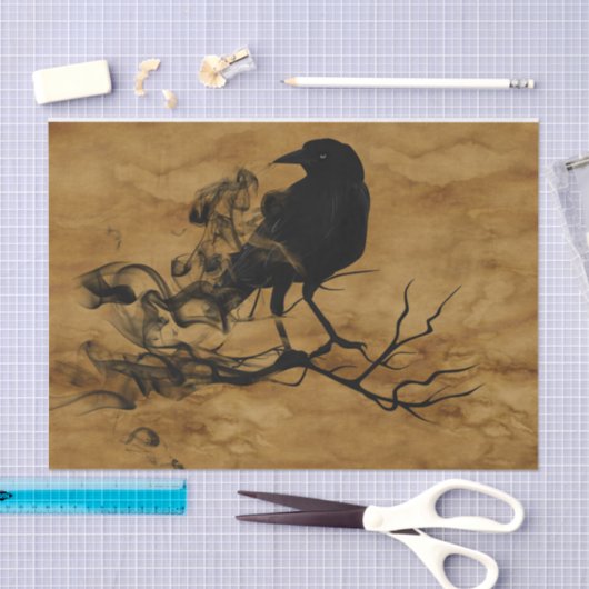 Scary Black Raven Halloween Tissuepapier (Craft)