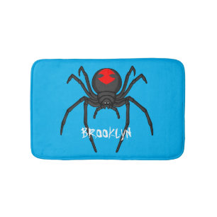Scary black widow spin cartoon illustratie badmat