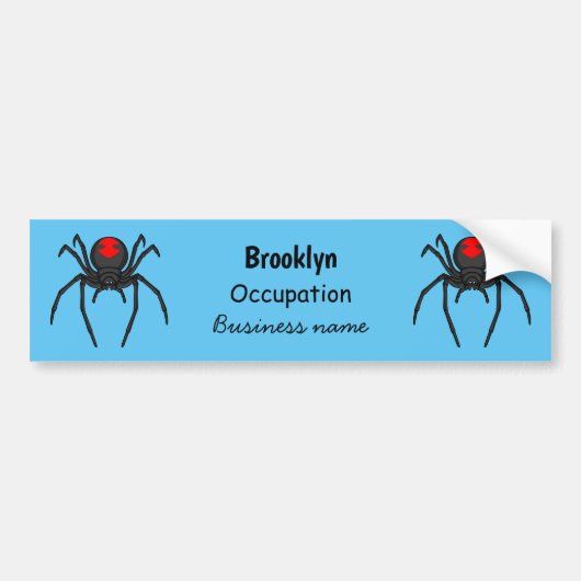 Scary black widow spin cartoon illustratie bumpersticker (Voorkant)
