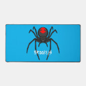 Scary black widow spin cartoon illustratie bureaumat (Voorkant)