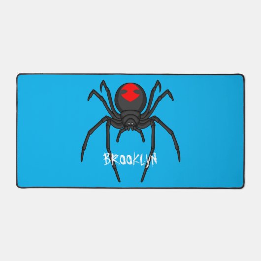 Scary black widow spin cartoon illustratie bureaumat (Voorkant)