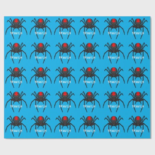 Scary black widow spin cartoon illustratie cadeaupapier (Vlak)