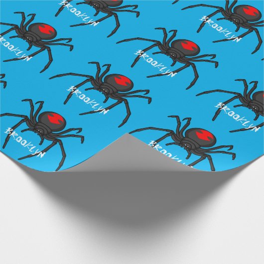 Scary black widow spin cartoon illustratie cadeaupapier (Hoek)