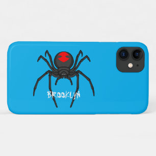 Scary black widow spin cartoon illustratie Case-Mate iPhone case