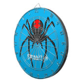 Scary black widow spin cartoon illustratie dartbord (Voorkant Rechts)