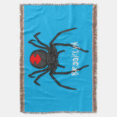 Scary black widow spin cartoon illustratie deken (Voorkant Verticaal)