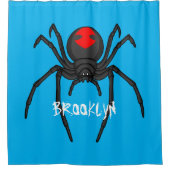 Scary black widow spin cartoon illustratie douchegordijn (Voorkant)