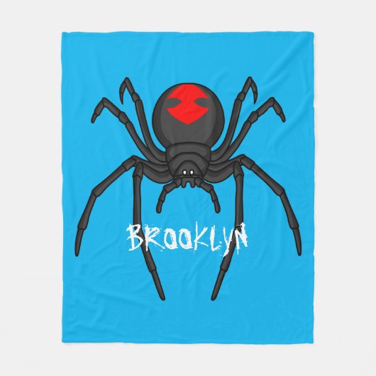 Scary black widow spin cartoon illustratie fleece deken (Voorkant)