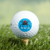 Scary black widow spin cartoon illustratie golfballen (Insitu Shirt)
