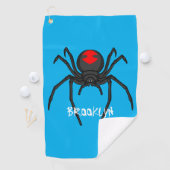 Scary black widow spin cartoon illustratie golfhanddoek (Insitu)