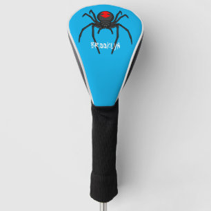 Scary black widow spin cartoon illustratie golfheadcover