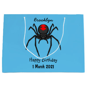 Scary black widow spin cartoon illustratie groot cadeauzakje