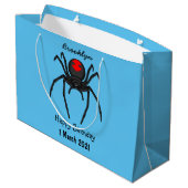 Scary black widow spin cartoon illustratie groot cadeauzakje (Achterkant Gekanteld)