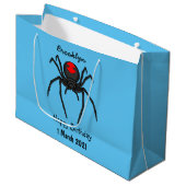 Scary black widow spin cartoon illustratie groot cadeauzakje (Voorkant Gekanteld)