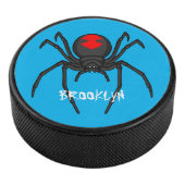 Scary black widow spin cartoon illustratie hockey puck (3/4)