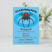 Scary black widow spin cartoon illustratie kaart (Staand voorkant)