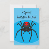 Scary black widow spin cartoon illustratie kaart (Achterkant)