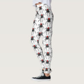Scary black widow spin cartoon illustratie leggings (Links)