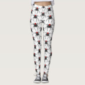 Scary black widow spin cartoon illustratie leggings (Voorkant)