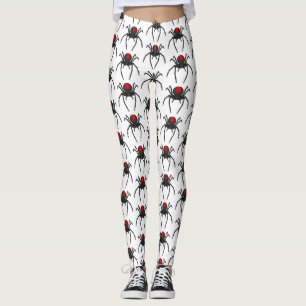 Scary black widow spin cartoon illustratie leggings