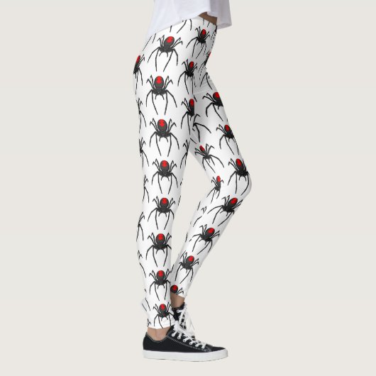 Scary black widow spin cartoon illustratie leggings (Rechts)